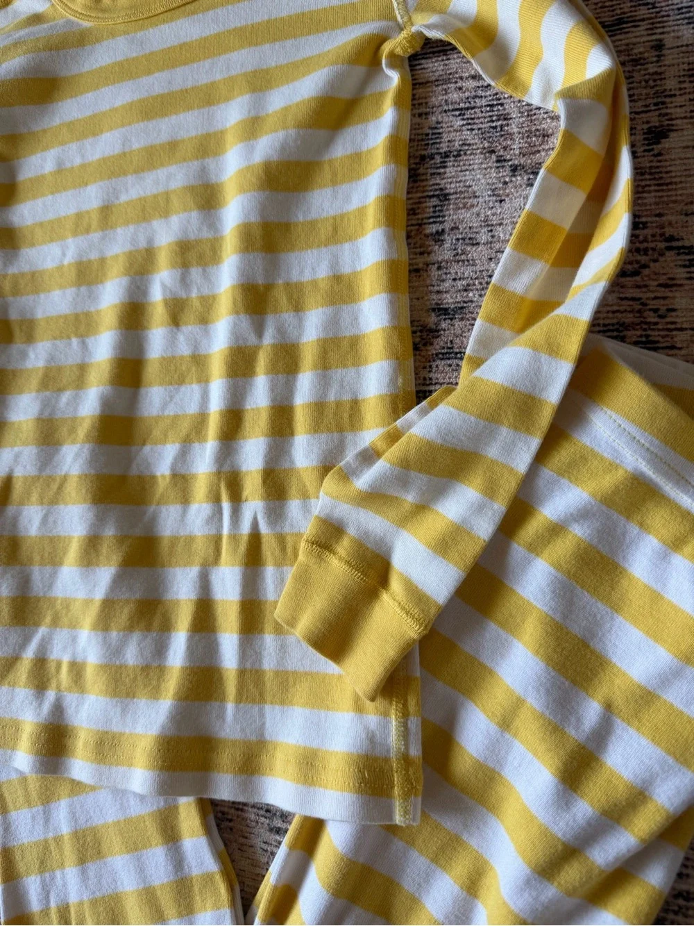 Hanna Andersson Yellow & White Striped Kids Pajama Set